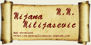 Mijana Milijašević vizit kartica
